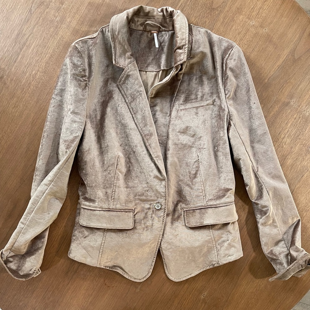 Free People velvet blazer LARGE